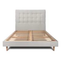 Cama 160x200 Cm Con Cabecero Tapizado - Tejido Terciopelo