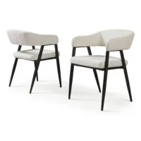 Juego De 2 Sillas De Comedor Kohlmand Tela Acero 77x59x55cm Beige [en.casa]