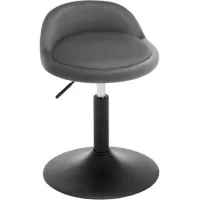Silla De Maquillaje - Terciopelo Y Metal - Taburete Para Tocador - Taburete Giratorio Regulable En Altura (42,5-58 Cm) - Gris Oscuro - Woltu
