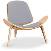 Butaca De Diseño - Sillón Escandinavo - Tapizado Tela - Lucy Gris Claro