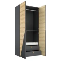 Armario Con Caja De Almacenamiento,90x50x200cm,gris Carbón/madera