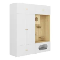Armario/mueble Para Animales,180x50x200cm,blanco Y Efecto Madera