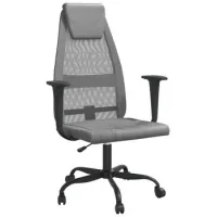 Silla De Masaje | Silla De Gaming Tela De Malla Y Cuero Sintético Gris
