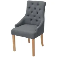 Pack 2 Uds Sillas De Comedor | Silla De Cocina | Mueble De Comedor Tela Gris Oscuro