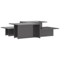 2 Uds Mesas De Centro - Mesas De Café Madera Contrachapada Gris 111,5x50x33cm