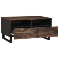 Mesa De Café - Mesa De Centro - Mesa Baja Con Cajón Marrón Y Negro 80 X 54 X 40 Cm