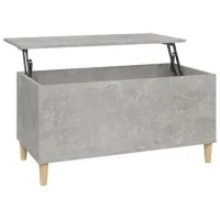 Mesa De Café - Mesa De Centro Madera Contrachapada Gris Hormigón 90x44,5x45 Cm
