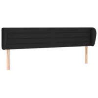 Cabecero Cama | Panel De Cabecera De Tela Negro 163x23x78/88 Cm