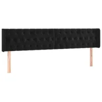 Cabecero Cama | Panel De Cabecera De Terciopelo Negro 183x16x78/88 Cm