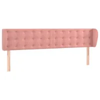 Cabecero Cama | Panel De Cabecera De Terciopelo Rosa 183x23x78/88 Cm