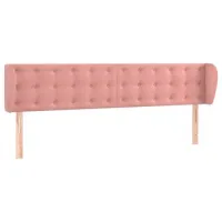 Cabecero Cama | Panel De Cabecera De Terciopelo Rosa 203x23x78/88 Cm
