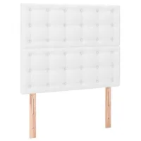 Juego De 2 Cabeceros Cama | Panel De Cabecera De Cuero Sintético Blanco 80x5x78/88 Cm