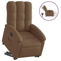 Sillón De Salón | Silla | Sillón Eléctrico Reclinable Elevable De Tela Marrón