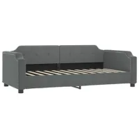Cama Para Adulto | Cama Individual | Sofá Cama Sin Colchón Tela Gris Oscuro 100x200 Cm