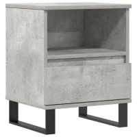 Mesita De Noche | Mesilla De Noche Madera De Ingeniería Gris Hormigón 40x35x50 Cm