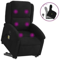 Sillón De Salón | Silla | Sillón Reclinable De Masaje Elevable Terciopelo Negro