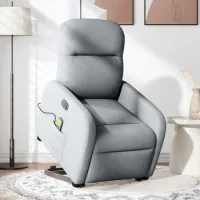 Sillón De Salón | Silla | Sillón De Masaje Eléctrico Reclinable Elevable Tela Gris Claro