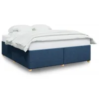 Cama De Matrimonio | Cama De Adulto | Cama Sin Colchón Tela Azul 200x200 Cm