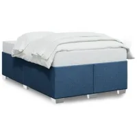 Cama De Matrimonio | Cama De Adulto | Estructura De Cama Sin Colchón Tela Azul 120x200 Cm