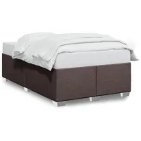 Cama De Matrimonio | Cama De Adulto | Estructura De Cama Sin Colchón Tela Marrón Oscuro 120x190 Cm