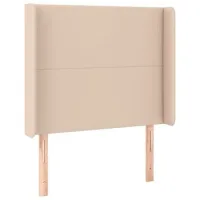 Cabecero，cabecero Cama，panel De Cabecera Con Orejas Cuero Sintético Capuchino 93x16x118/128 Cm