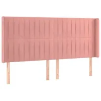 Cabecero，cabecero Cama，panel De Cabecera Con Orejas De Terciopelo Rosa 163x16x118/128 Cm