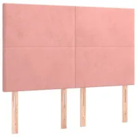 Cabeceros 4 Uds，cabecero Cama，panel De Cabecera Terciopelo Rosa 72x5x78/88 Cm