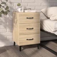 Mesita De Noche - Mueble Para Dormitorio - Madera Contrachapada - Roble Sonoma (40x40x66cm)