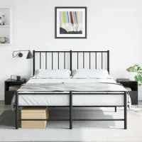 Set De 2 Mesitas De Noche - Mueble De Dormitorio - Acero - Negro (34.5x39x44cm)