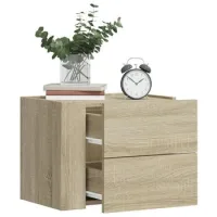 Mesitas De Noche De Pared - Dormitorio - Madera De Ingeniería - Roble Sonoma (45x30x35cm)