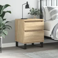 Mesita De Noche - Mueble De Dormitorio - Madera De Ingeniería - Roble Sonoma (40x35x50cm)