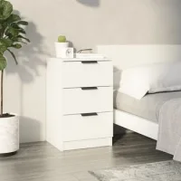 Mesita De Noche - Mueble Para Dormitorio - Madera Contrachapada - Blanco (40x36x65cm)