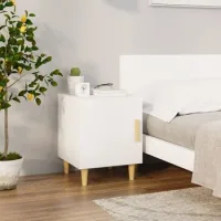 Mesita De Noche - Mueble Para Dormitorio - Madera Contrachapada - Blanco (40x40x50cm)