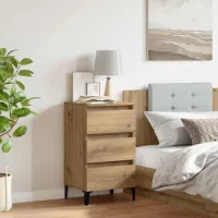 Mesita De Noche - Mueble De Dormitorio - Madera De Ingeniería - Roble Artisan (40x35x69cm)