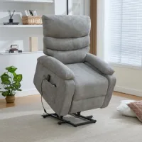 Sillón Relax - Mueble Para Salón - Chenilla - Gris