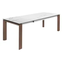Mesa Comedor Extensible Rectangular Mármol Porcelánico Y Nogal Angel Cerdá 1095 180x90x75