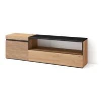 Mueble Tv, Televisión, Muebles De Salón, Almacenaje, 150x45x35cm, Para Tv Hasta 65", Con Almacenamiento, Estilo Moderno, Roble