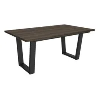 Mesa Comedor, Mesa Fija Cocina Y Salón, 167x90x74 Cm, Para 8 Comensales, Muebles Comedor, Estilo Industrial, Roble Oscuro