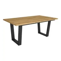Mesa Comedor, Mesa Fija Cocina Y Salón, 167x90x74 Cm, Para 8 Comensales, Muebles Comedor, Estilo Industrial, Roble