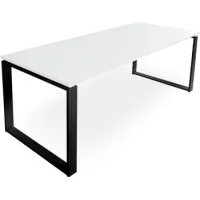 Mesa Marco Cerrado. 200x80 Cm. Blanco.