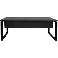 Mesa-escritorio Con Faldón. Estructura Metálica Abierta Negro.  140x80 Cm. Gris. Ofilike