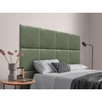 Dhome Cabecero Tapizado Para Camas De 150cm Compuesto De Paneles Autoadhesivos Intercambiables De Pana Premium Cama Lujo Dormitorio Acolchado (verde Selva, 150cm)