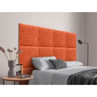 Dhome Cabecero Tapizado Para Camas De 105cm Compuesto De Paneles Autoadhesivos Intercambiables De Lana Ecológica Cama Lujo Dormitorio Acolchado (naranja, 105cm)