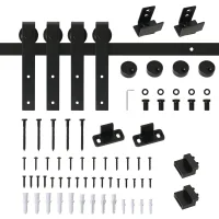Herrajes puertas correderas 200 cm para puerta corredera doble de madera ancho 50 cm mueble de tv armario negro
