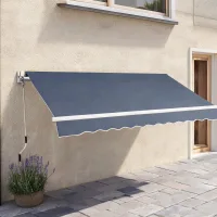 Toldo exterior de brazos plegables para terraza y jardín, 360 x 250 cm, estructura de aluminio y acero, lona de poliéster con revestimiento de pu