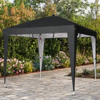 Gazebo plegable 3x3 m con iluminación central solar o usb y mando a distancia, estructura metálica y lona oxford 210d