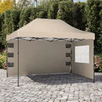 Gazebo plegable 2,9 x 4,3 m para guardar con funda, estructura metálica y lona oxford
