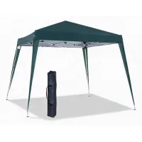 Carpa plegable cuadrada con revestimiento oxford y estructura de acero, sistema pop-up, protección anti-uv y anticorrosión, 240 x 240 x 250 cm