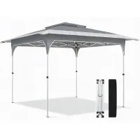 Gazebo plegable para jardín y recepciones, tela oxford 210d y estructura metálica, 352 x 352 x 278 cm