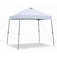 Carpa plegable blanca 300 x 300 x 250 cm, lona oxford y estructura de acero